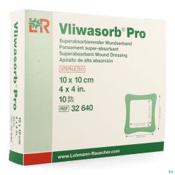 Vliwasorb Pro Verband 10x10cm 10 32640