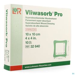 Vliwasorb Pro Pansement 10x10cm 10 32640