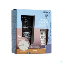 Apivita Black Detox Cleans.gel150ml+milk 50ml+pad2