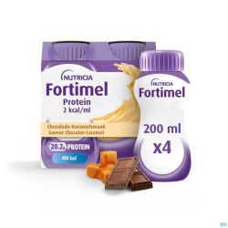 Fortimel Protein 2kcal Karamel&chocolade 4x200ml