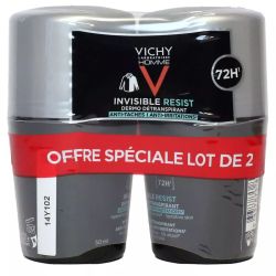 VICHY HOMME 72H INVISIBLE RESIST DEO ROLL 2X50ML