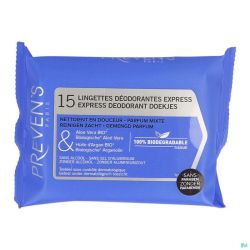 Preven's lingette deodorantes pocket sach 1x15