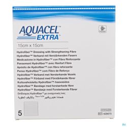 Aquacel Extra Pans Hydrofiber+renf.fibr.15x15cm 5