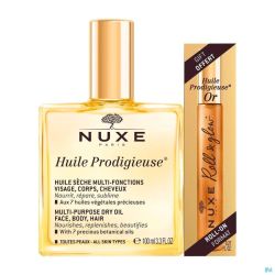NUXE HUILE PRODIGIEUSE 100ML + ROLL ON OR 8ML