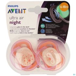 Philips avent sucette +6m air night girls