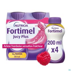 Fortimel Jucy Plus Framboos Verfr. 4x200ml 185087