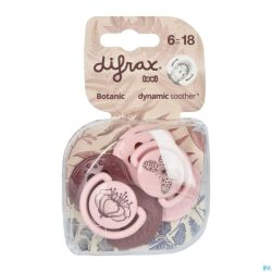 Difrax Fopspeen Dynam.botanic Pink&purple 6-18m 2