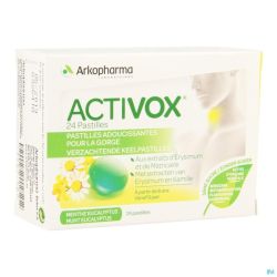 Activox Adoucis. Gorge Menthe-eucalyptus Past 24