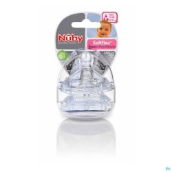 Nuby Tetine Sil Medium Flow 3M+ 2 67661