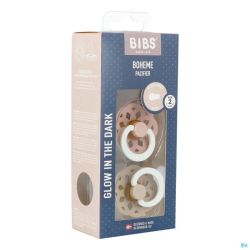 Bibs 2 Sucette Boheme Duo Glowdark Blush&vanilla