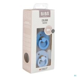 Bibs 2 Sucette Duo Sky Blue&baby Blue