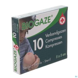 Biogaze 10 Verbandgazen 5 x 5 cm