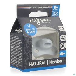 Difrax Fopspeen Natural Newborn Uni/pure Blauw/ice