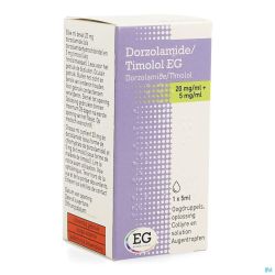 Dorzolamide/Timolol EG 20Mg+5Mg/Ml Collyre 1X5Ml
