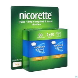 Nicorette Fruit 2mg Zuigtabletten 80
