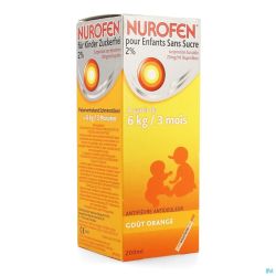 Nurofen Enfant Orange Susp Sans Sucre 200 Ml