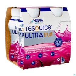 Resource Ultra Fruit Rode Vruchtensmaak 4x200ml