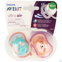 Philips avent sucette +18m air girl giraffe chat