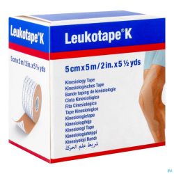 Leukotape K Kleefwindel Elast Huid 5,0cmx5m 1