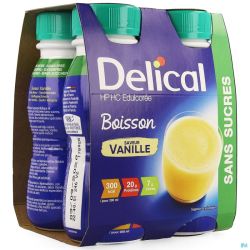 Delical Boisson Hp-hc S/sucre Vanille 4x200ml