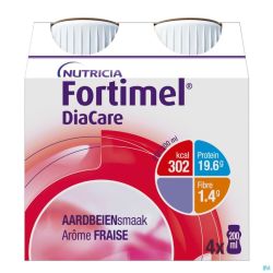 Fortimel DiaCare aardbeiensmaak 4x200ml