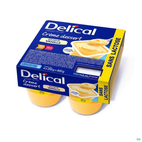 Delical Creme Dessert Hp-hc S/lact.vanil 4x125g Nf