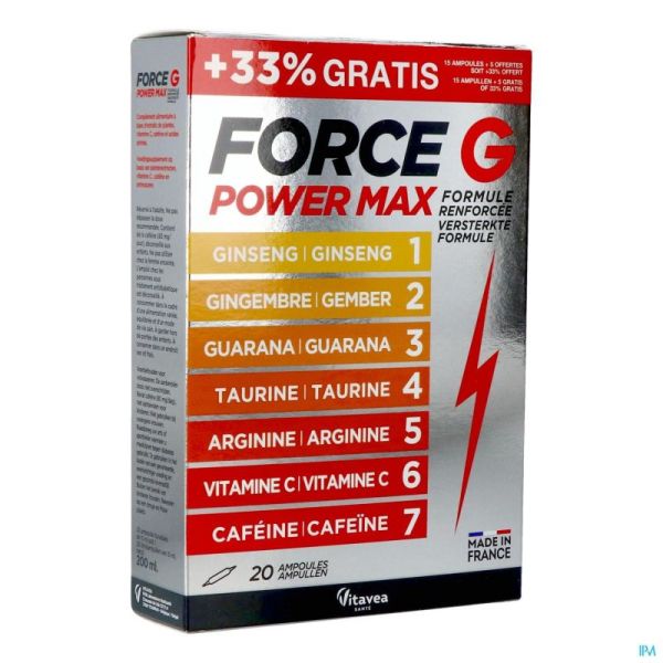 Vitavea Force g Power Max Lot Amp 20