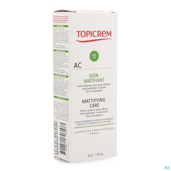 Topicrem Ac Fluide Matifiant Tube 40Ml