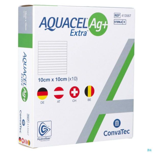 Aquacel Ag+ Extra 10 X 10cm 10 413567