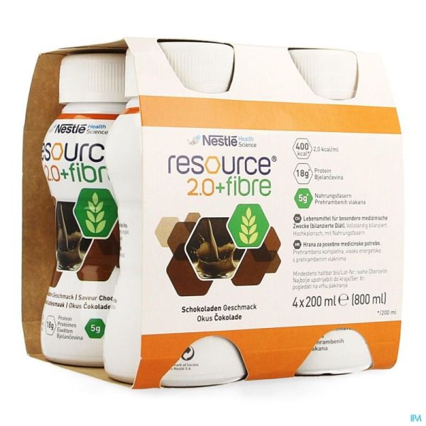 Resource 2.0 Fibre Chocolade 4x200ml 12209495