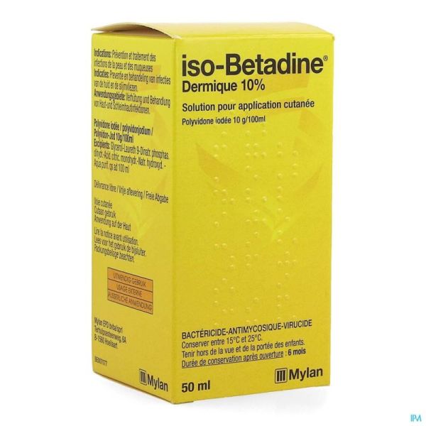 Iso Betadine Dermique 10% Sol Fl 50Ml