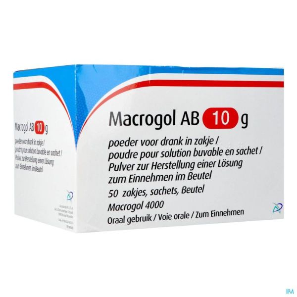 Macrogol Ab 10g Pdr Pour Sol Buvable Sach 50