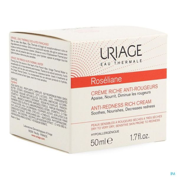 Uriage Roseliane Creme Rijk A/roodheid Pot 50ml