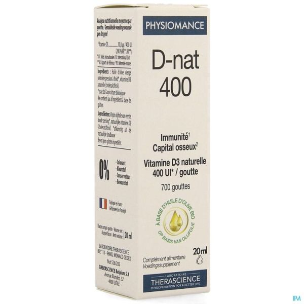 D-nat 400 fl gutt 20ml physiomance phy268