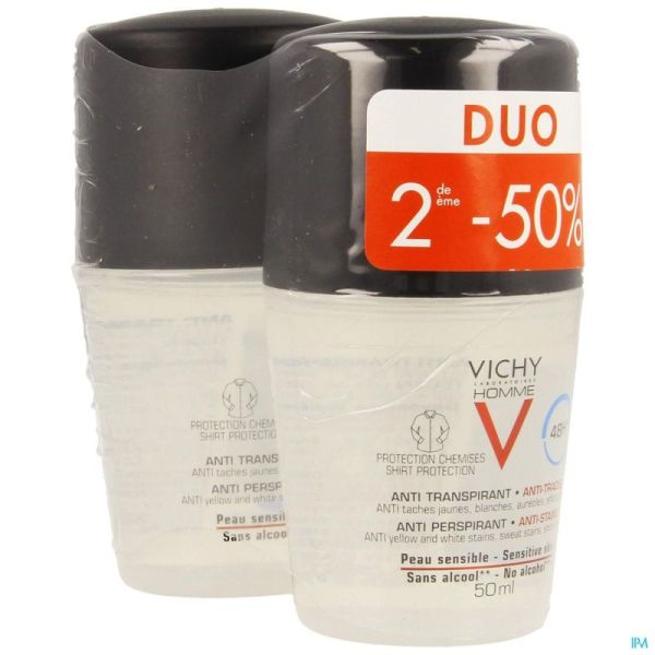 Vichy Homme Deo 48H A/Trace Duo 2X50Ml