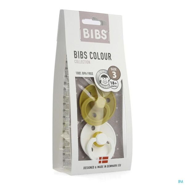 Bibs 3 Tetine Duo Mustard White