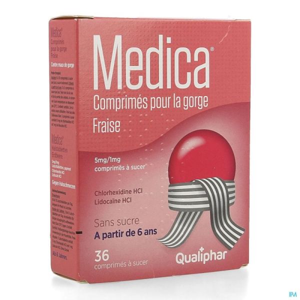 Medica Comprimes Gorge Fraise Comp A Sucer 36