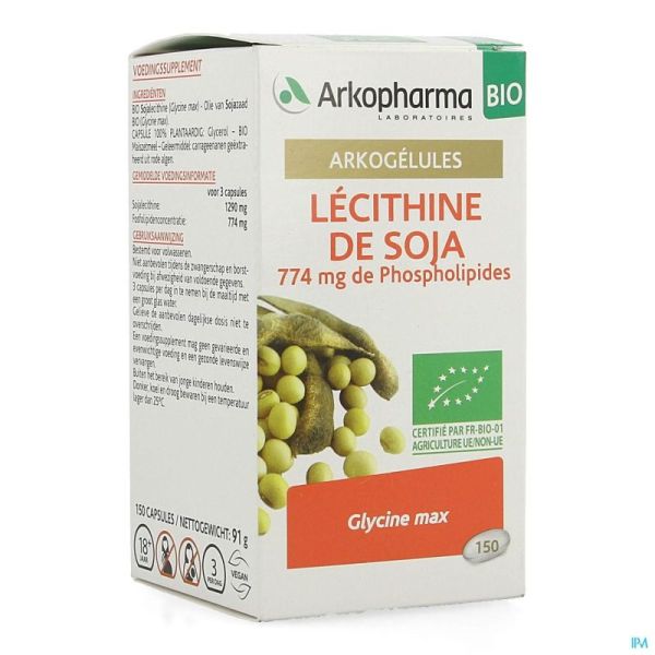 Arkogelules lecithin soja bio caps 150