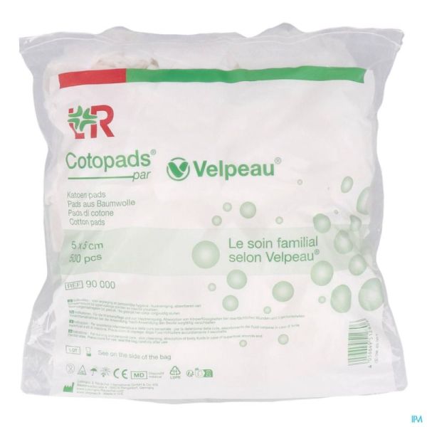 Cotopads Velpeau 5x5cm Sach 500 90000
