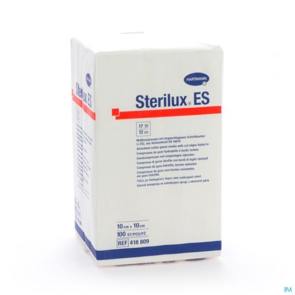 Sterilux Es 10x10cm 12pl.nst. 100 P/s