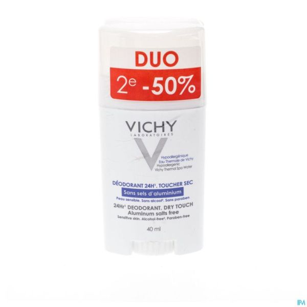 Vichy deo p react. s/sel alu stick 24h duo 2x40ml