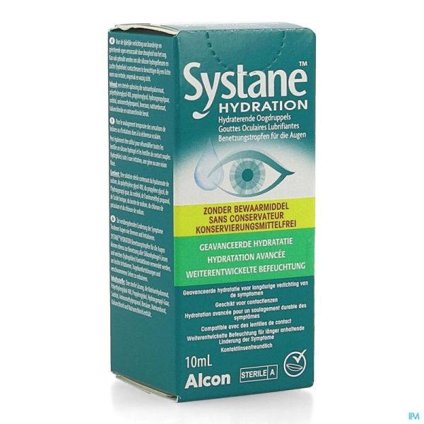 Systane hydratation gutt oculaires s/conserv. 10ml