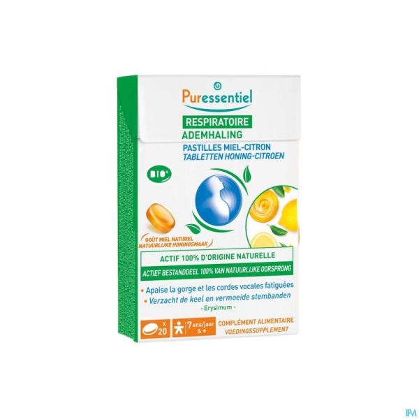 PURESSENTIEL RESPIRATOIRE MIEL CITRON PAST 20