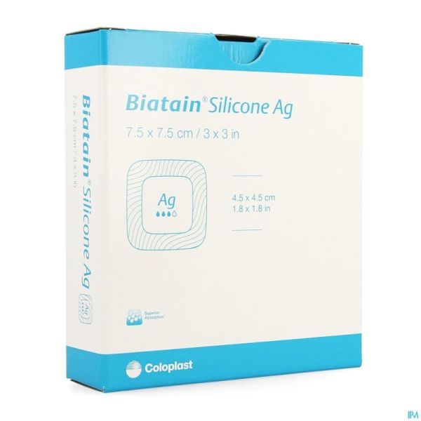 Biatain Silicone Ag 7,5x7.5cm 3