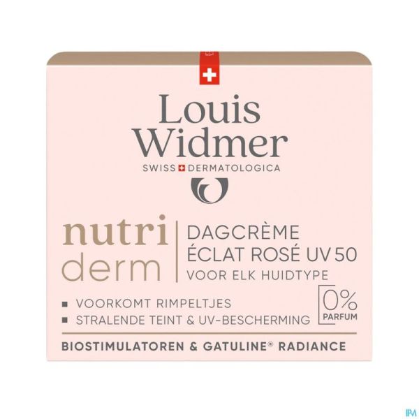 Widmer Nutriderm Dagcrème Éclat Rosé Uv 50 Zonder Parfum 50ml