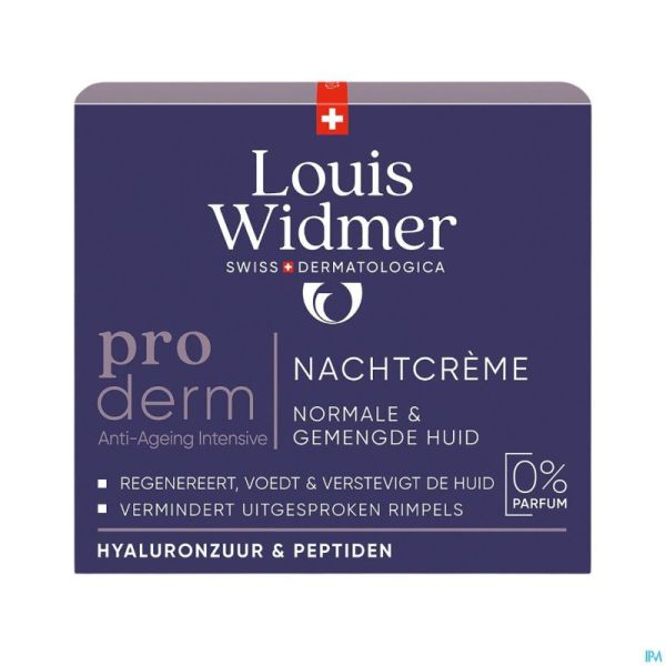 Widmer Proderm Nachtcrème Zonder Parfum 50ml