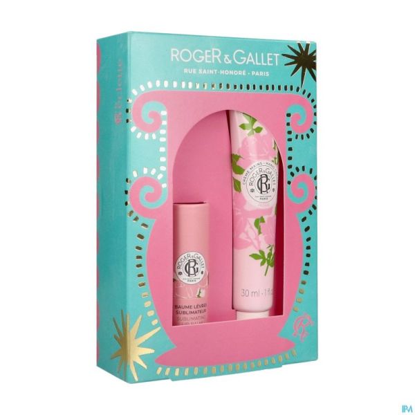ROGER&GALLET SET NOEL ROSE LEVRES 5G+MAINS 30ML