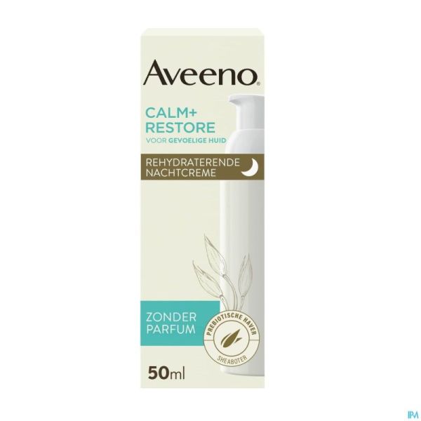 Aveeno Calm+restore Rehydraterende Nachtcreme 50ml