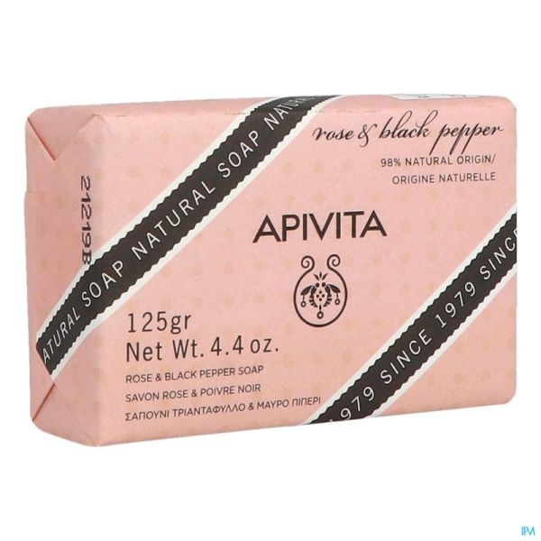 Apivita Savon Natural Rose Poivre Noir 125G