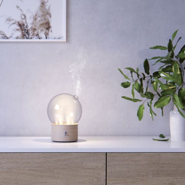 Diffuseur Huiles Ess Bulle Bois Et Verre